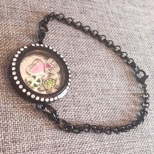 Family Charm Bracelet (missing 1 crystal) - Pre-loved (8")